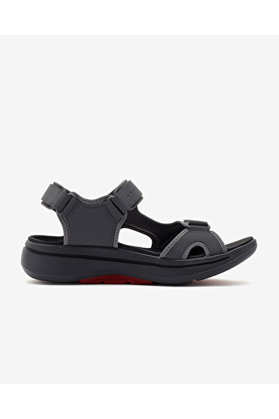 SKECHERS Go Walk Arch Fit Sandal - Mission Ii Erkek Gri Sandalet 229064 Ccrd