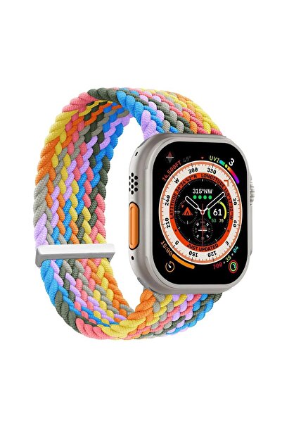 Microsonic Apple Watch Series 11 42mm Kordon, (Small 127mm) Knitted Fabric Si...