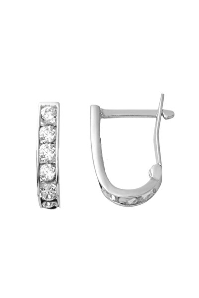 Bilezikci Sırataşlı 14 Ayar Beyaz Altın Çocuk Küpesi