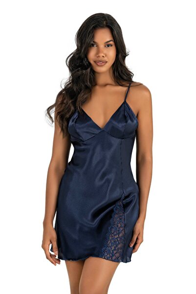 PRIMODA PRİMODA SATEN НІЧНА СУКНЯ 8234 L СИНЯ