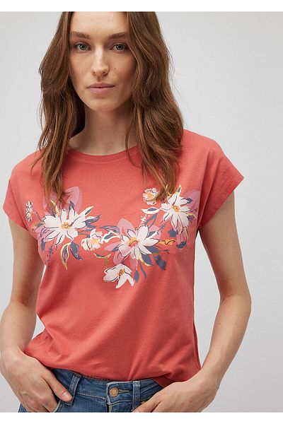 Mavi Rosafarbenes T-Shirt mit Blumenmuster und normaler Passform - 1612618 -71102