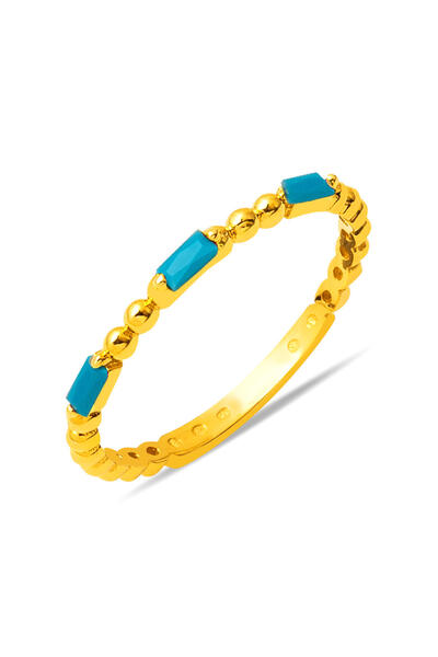 Bilezikci 22 Ayar Tria Firuze Taşlı Altın Yüzük