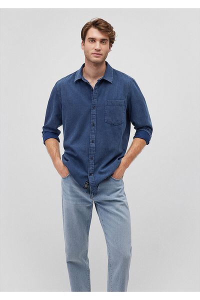 Mavi Navy BlueSlimFitDenimShirt - 0211082 -18790