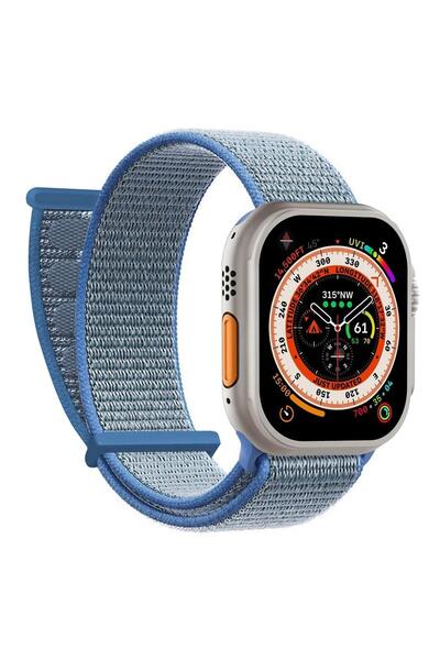 Microsonic Apple Watch Series 10 46mm Hasırlı Kordon Woven Mavi