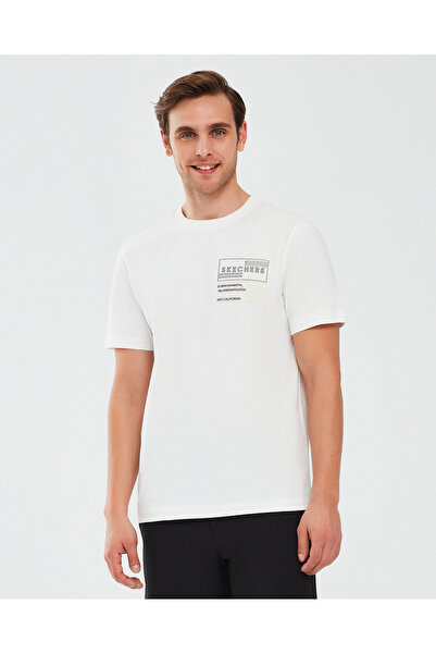 SKECHERS Tricou grafic M Tricou alb pentru bărbați cu mânecă scurtă S241066-102