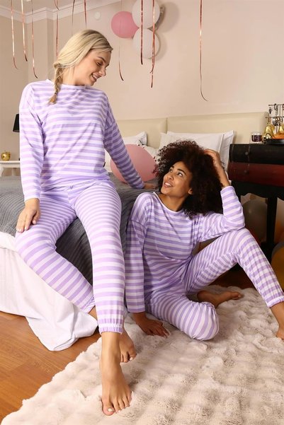 Zühre Fashion Line Women's Long Sleeve Combed Cotton Pajamas Suit 4175