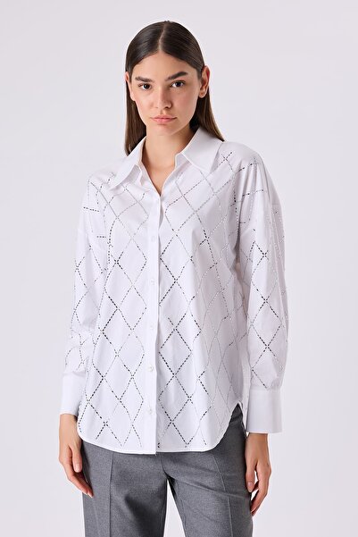 FEVER Baklava desen taşlı gömlek