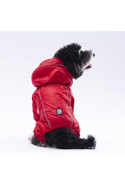 Pawstar Red Monsoon Dog Jumpsuit Raincoat Dog Raincoat Dog Outfit Dog Dress