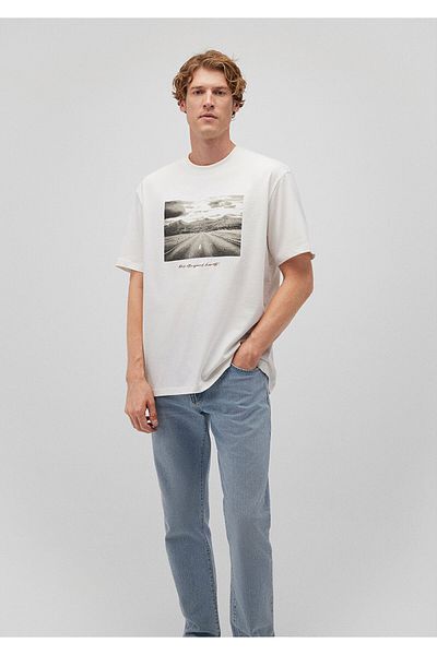 Mavi Λευκό εμπριμέ μπλουζάκι - Loose Fit 0612221 -70057