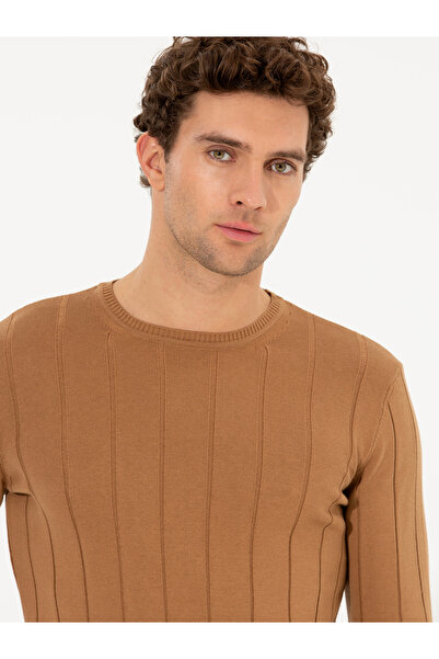 Cacharel Hardal Regular Fit Pamuk Karışımlı Bisiklet Yaka Triko Kazak 50257389-VR072