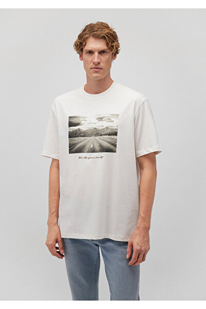 Mavi Λευκό εμπριμέ μπλουζάκι - Loose Fit 0612221 -70057