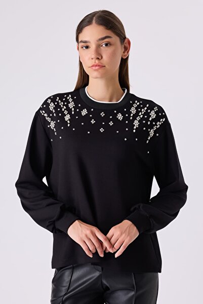 FEVER Serpme taşlı örme bluz