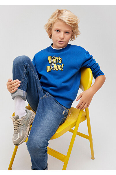Mavi Bugs Bunny Baskılı Mavi Sweatshirt 6S10079-70894