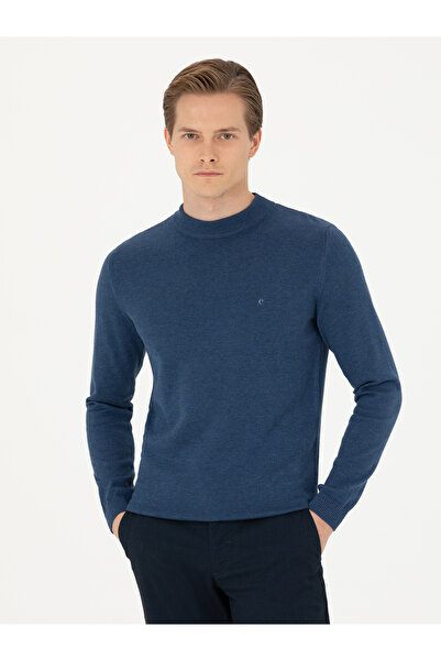 Cacharel İndigo Regular Fit Çeyrek Balıkçı Yaka Basic Triko Kazak 50274701-VR028