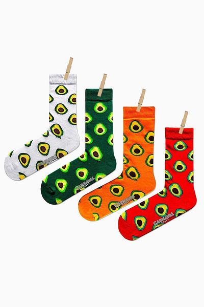 CARNAVAL SOCKS Σετ 4 πολύχρωμες κάλτσες αβοκάντο