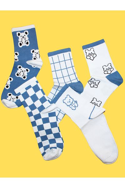 socksbox 5 Ζεύγη Χαρακτήρα Λευκές Κάλτσες Inisex Tennis/37-42
