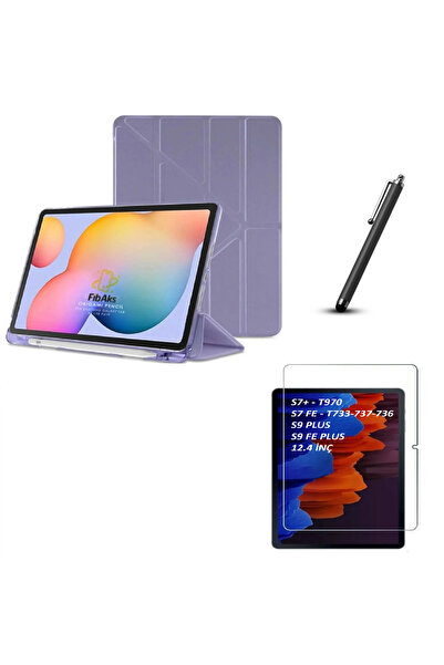 Fibaks Samsung Galaxy S9 Plus - S9 FE Plus 12.4 inch Kalem Bölmeli Kılıf Ekra...