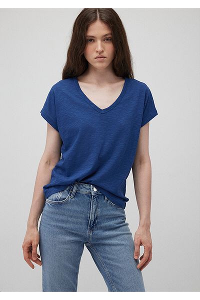 Mavi Damen - Blaues kurzärmliges Basic-Abendkleid1612380-30808