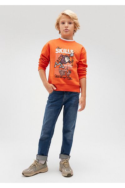 Mavi Tasmanian Devil Printed Orange Sweatshirt 6S10080-82823