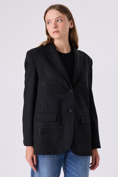 FEVER Tasarım taşlı blazer ceket