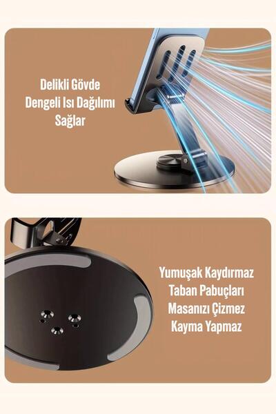 Venenon Ποιοτική Πλήρης Μεταλλική Πτυσσόμενη Βάση Τηλεφώνου 360 μοιρών Ρυθμιζόμενη Βάση Τηλεφώνου Επιτραπέζια Βάση Τηλεφώνου Tablet S013