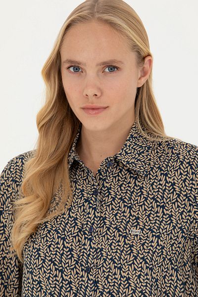 U.S. Polo Assn. Women's Navy Blue Long Sleeve Shirt 50272148-Vr033