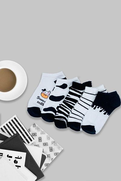 CARNAVAL SOCKS Комплект от 5 спортни чорапи с шарени млечни ботуши
