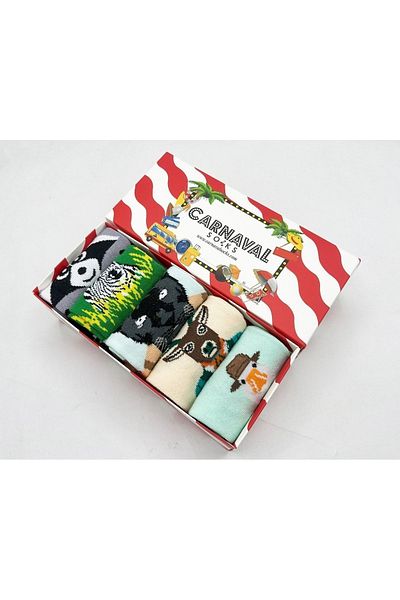 CARNAVAL SOCKS Кутия с шарени чорапи от 5 броя Cool Animals