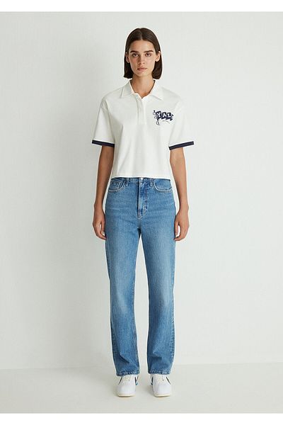 Mavi Tricou alb cu imprimeu Yale, cu ajustare normală - 1612862 -70057