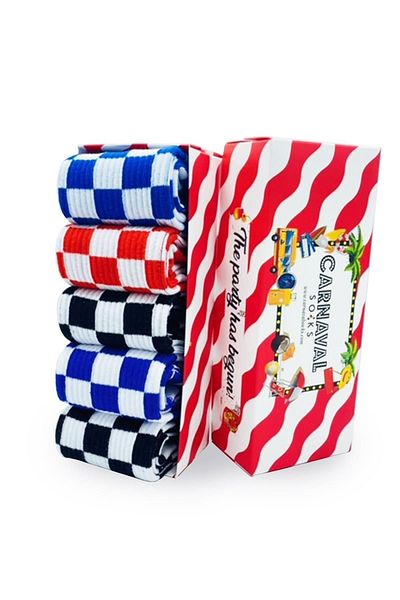 CARNAVAL SOCKS Кутия с 5 карирани цветни чорапи