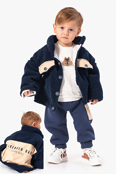 Jikko Baby Peluş Mont 3'lü Bebek Takımı 8067