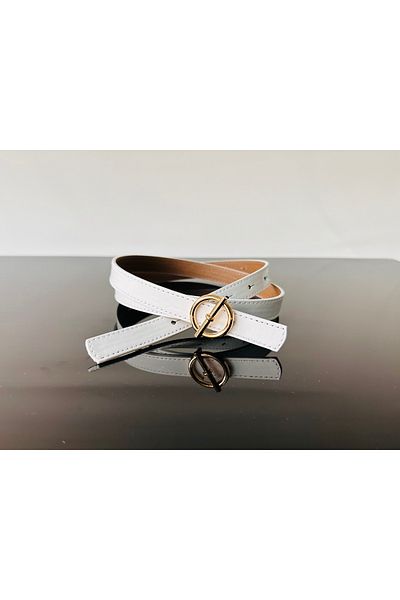 VERAMO Round Patent Leather Gold, Jacket, Pants, Blouse, Skirt, Shorts Belt