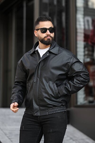Genel Markalar Yeni Sezon Erkek Oversize Deri Ceket