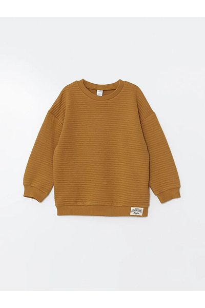 LC Waikiki Lcw Baby Light Brown Crew Neck Basic Baby Boy Sweatshirt