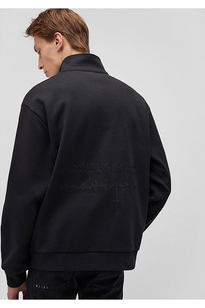 Mavi Pro Semi Zip Μαύρο Φούτερ 0S10289-900
