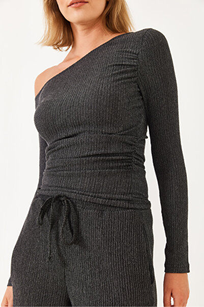 Bianco Lucci Asymmetrisches Damen-Set mit Kragen unten und oben 60251832