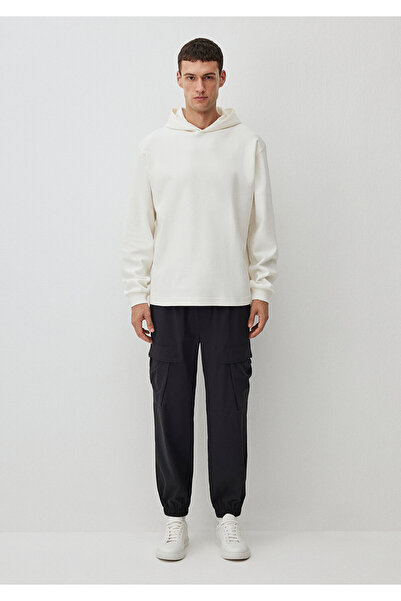 Mavi Kapüşonlu Beyaz Basic Sweatshirt 0S10215-70057