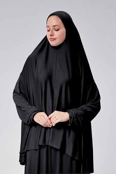Sonbaharmoda Φόρεμα προσευχής - δύο τεμάχια, οργανικό βαμβάκι, ελαστικό μανίκι, αντιολισθητική φούστα, χτενισμένο βαμβακερό μουσουλμανικό