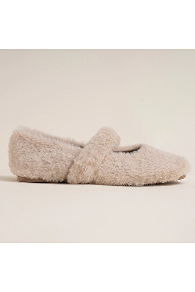 Penelope Tüylü Ev Babeti Krem 37 Numara - Cozy Serisi