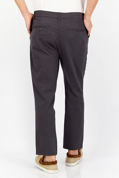 Tahari Men Slim Fit Plain Dress Pants, Grey
