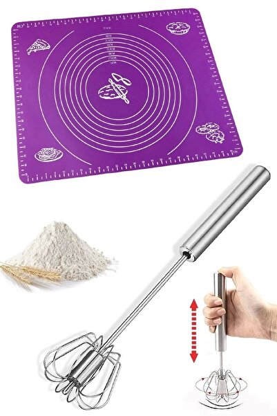 Mallame Basmalı Çelik Çırpıcı Tel Karıştırıcı Mikser Kek Hamur Açma Yoğurma S...