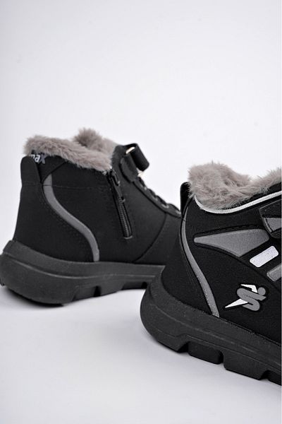 Neva'nın Butiği Unisex χρώματος γούνας με velcro κρύες παιδικές μπότες