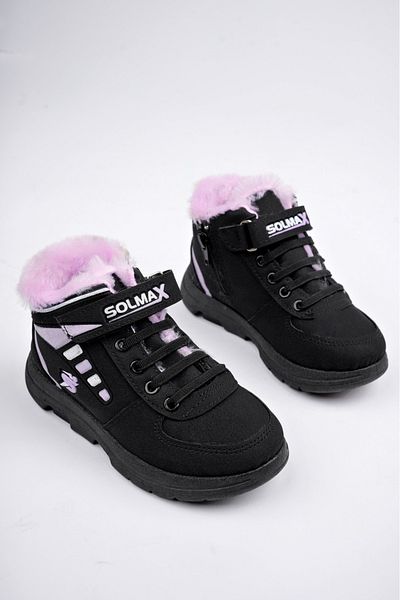 Neva'nın Butiği Unisex Παιδικές μπότες με χρώμα γούνα Velcro Cold Proof