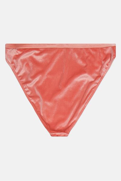 Miss Selfridge Women Velvet Bikini Bottom, Pink