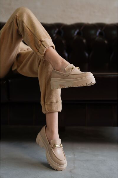 MODAADAM Γυναικεία παπούτσια Jaida με λεπτομέρεια με αγκράφα - Nude