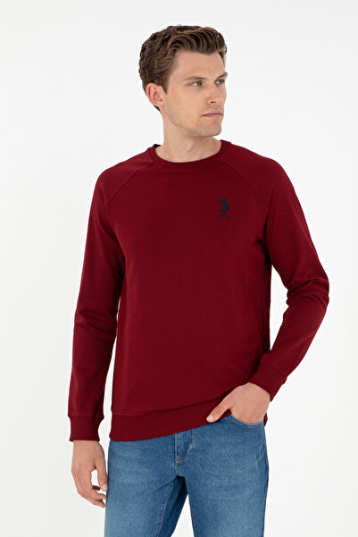 U.S. Polo Assn. سويت شيرت رجالي باللون العنابي 50289030-VR014