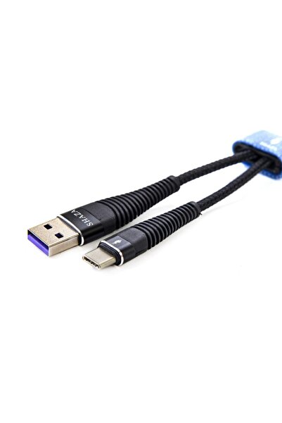 shaza Usb Type-c Pd 5a 100w Örgülü Hızlı Şarj Ve Data Kablosu 3 Metre
