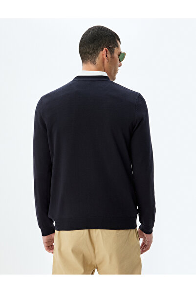 Koton Langärmliger Basic-Strickpullover mit Rundhalsausschnitt