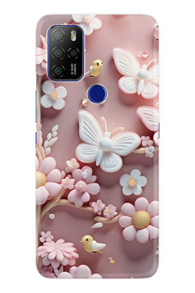 omix X300 Kılıf Boutique Baskılı Resimli Pembe Kelebekler Pcode -088