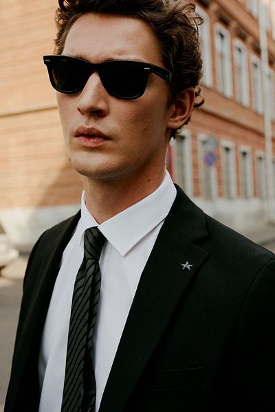 ALTINYILDIZ CLASSICS Black Slim Fit Men's Mono Collar Suit